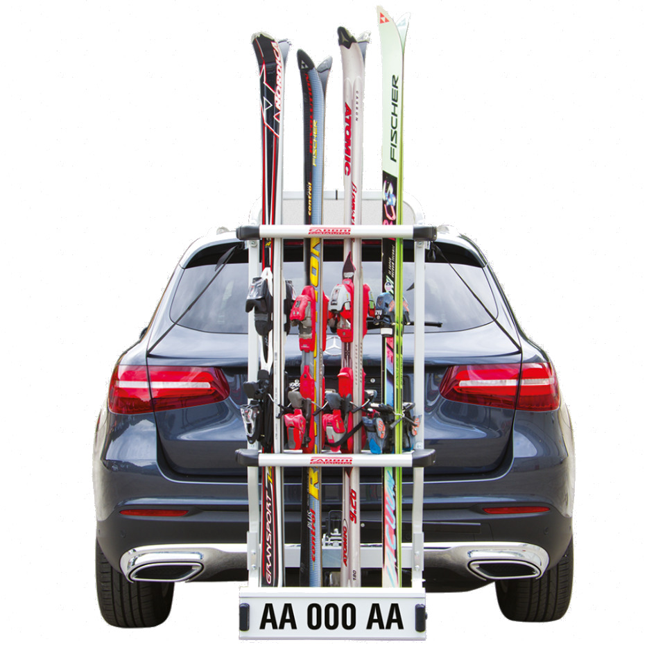 Porte-ski Cerler sur attelage pour le transport de 6 paires de ski/ 4  snowboards